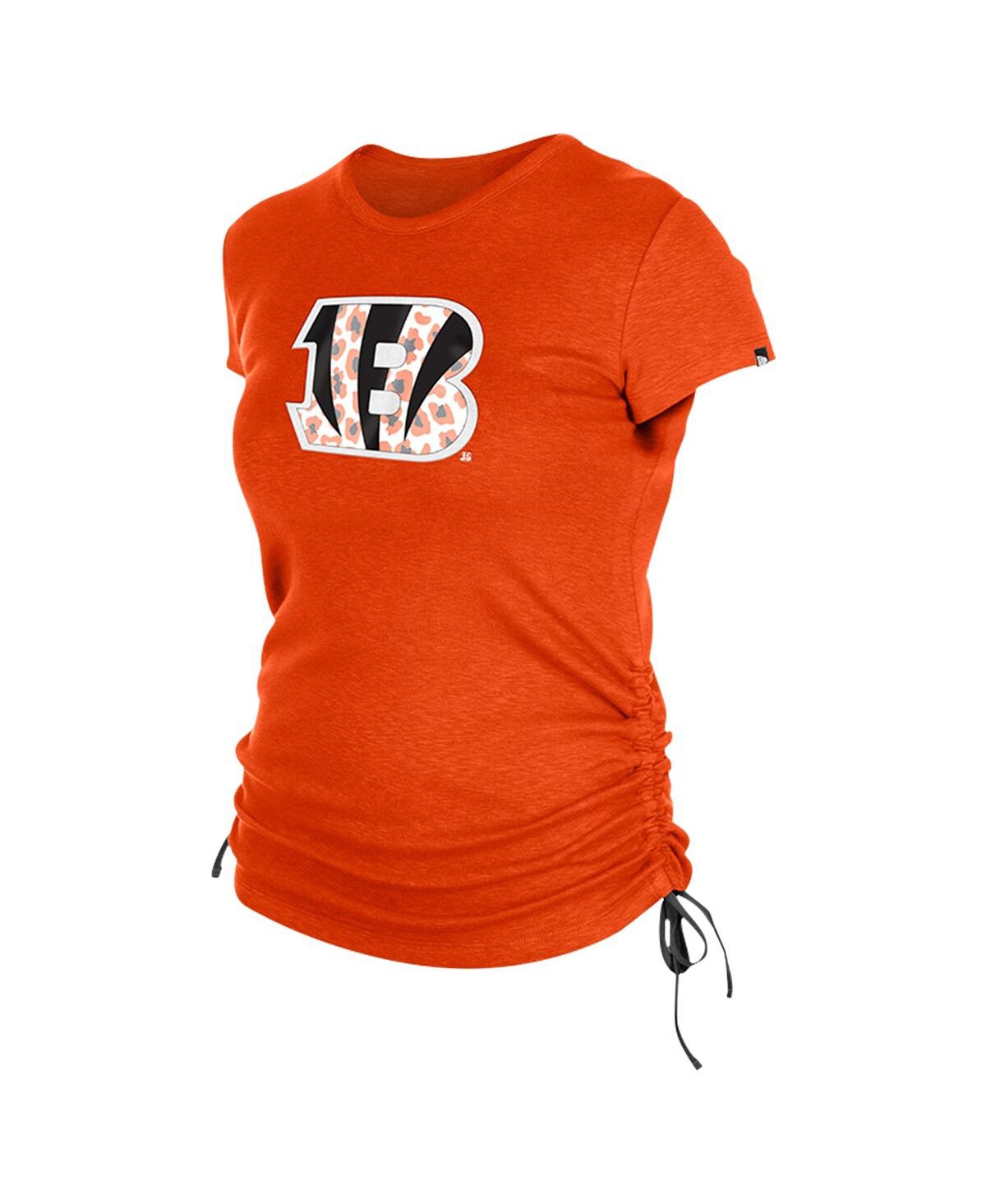 NEW ERA WOMEN'S ORANGE CINCINNATI BENGALS RUCHED SIDE T-SHIRT 