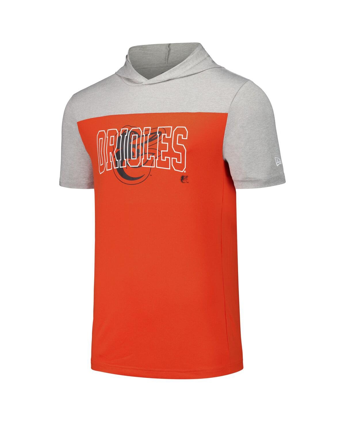 New Era Men'sBaltimore Orioles Active Brushed Hoodie T-Shirt - Orange