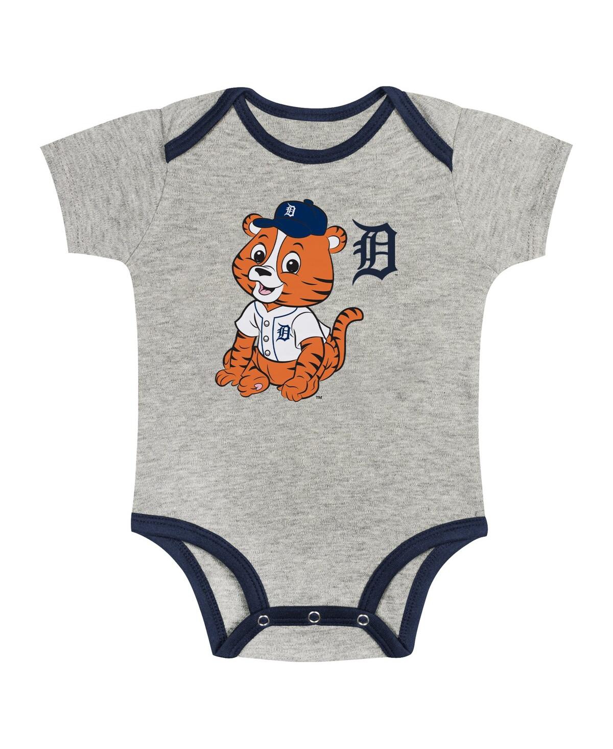 Outerstuff Newborn Baby Boys and GirlsWhite Detroit Tigers Two-Pack Play Ball Bodysuit Set - Gray, White