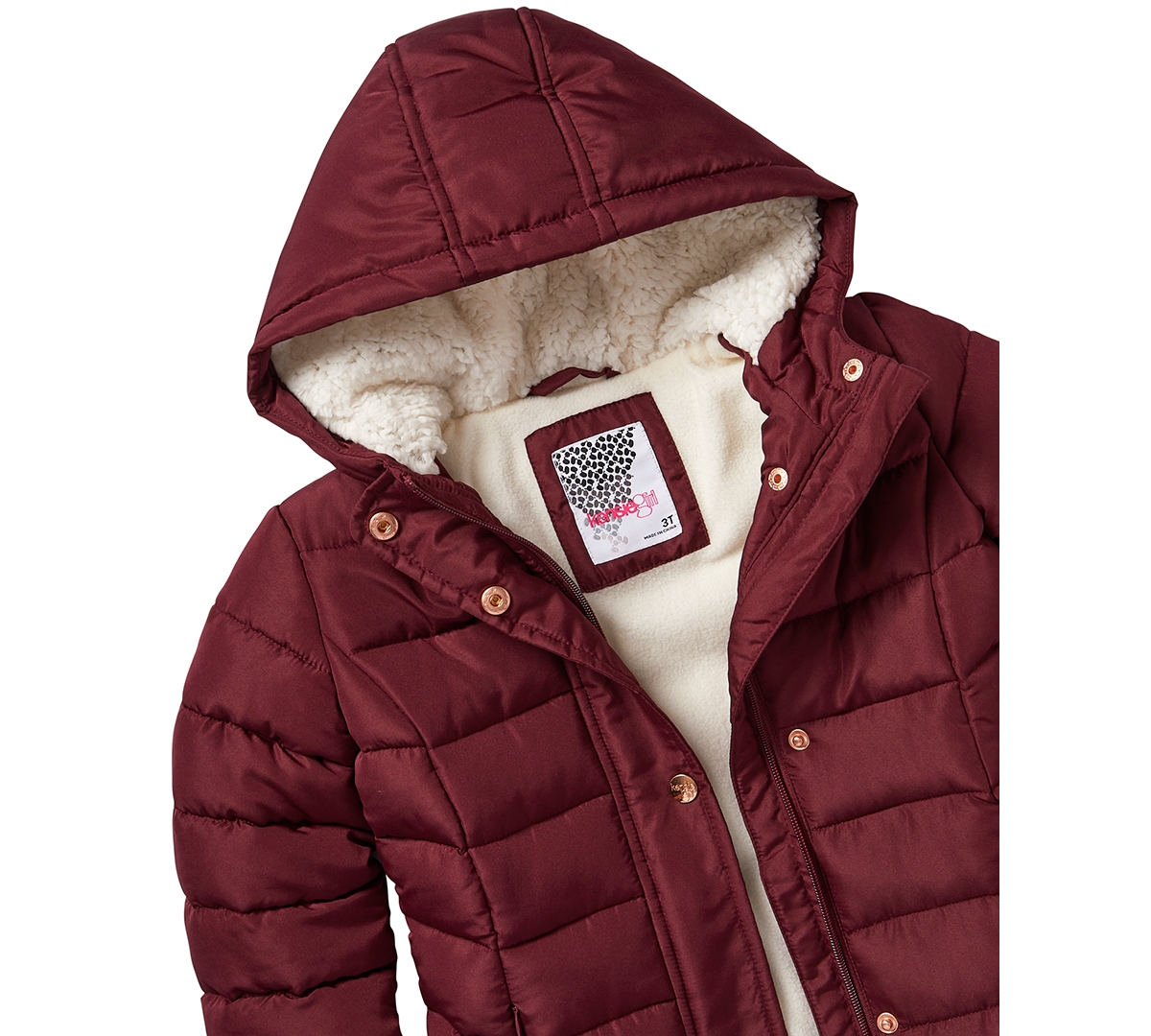 Kensie Girl Big Girls Faux-Sherpa-Lined Midi-Length Puffer Jacket