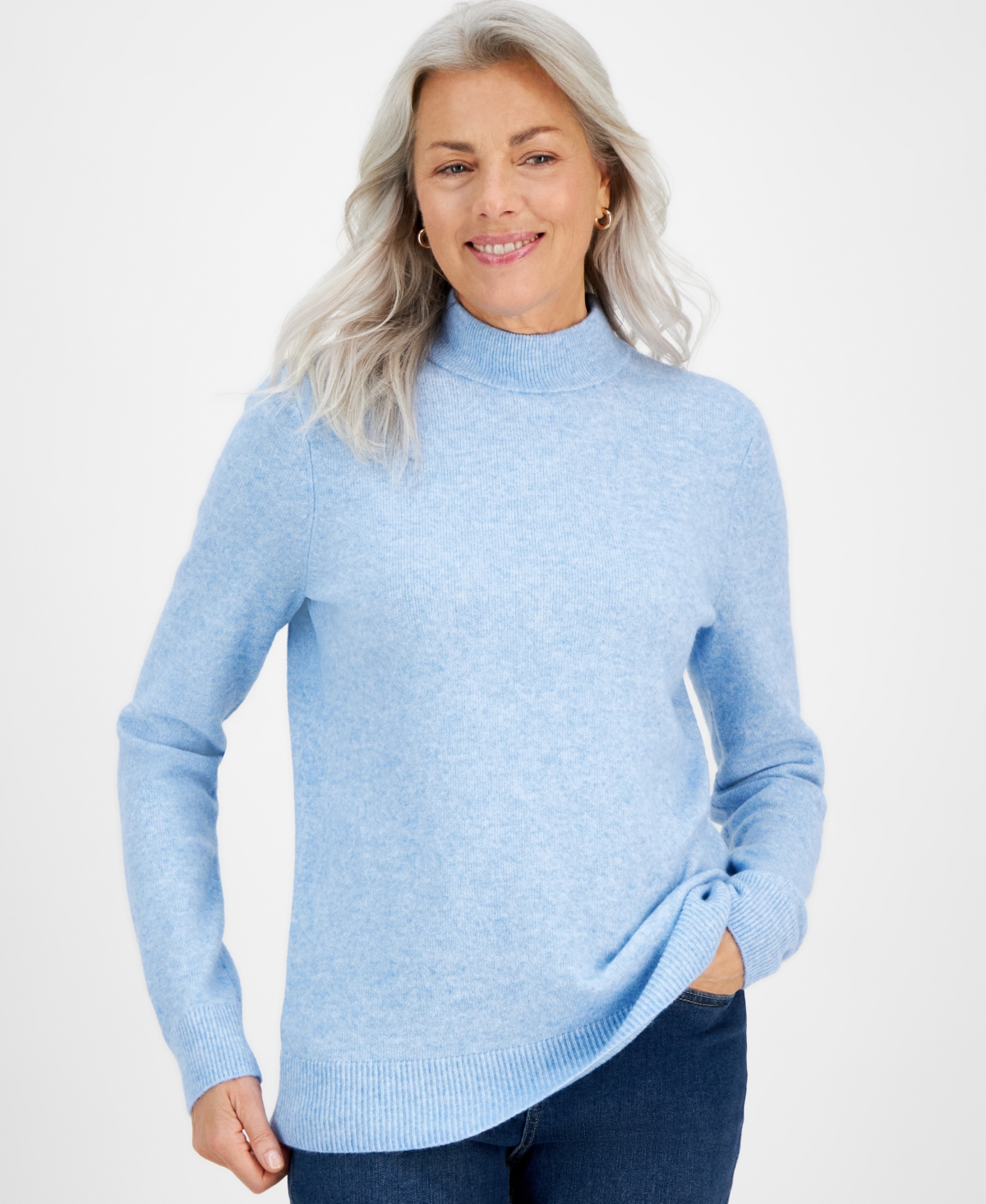 Style & Co Women's Cozy Mock-Neck Long-Sleeve Sweater, Created for Macy's