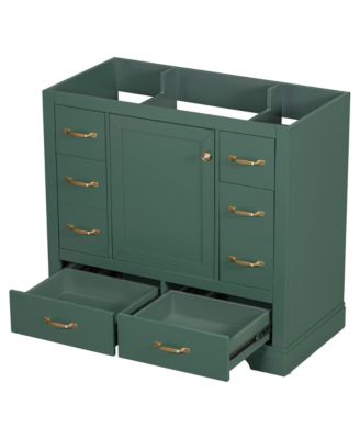 36" Gray Bathroom Vanity with 6 Drawers