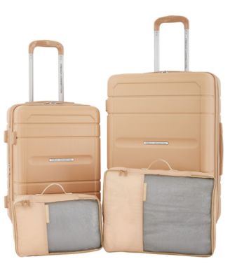 Saint Martin 4 Piece Hardside Luggage Set 4in1 CUP/USB/USB-C/PHONE HOLDER 