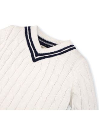 Baby Girls Long Sleeve V-Neck Cricket Sweater