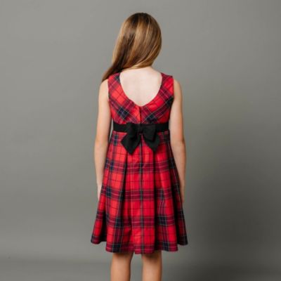 Girls' Sleeveless Pleated Party Dress with Waist Sash, Kids