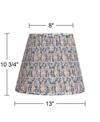 Collection Hardback Shirred Empire Lamp Shade Pink Blue Floral Medium 8" Top x 13" Bottom x 11" Slant Spider with Harp and Finial Fitting