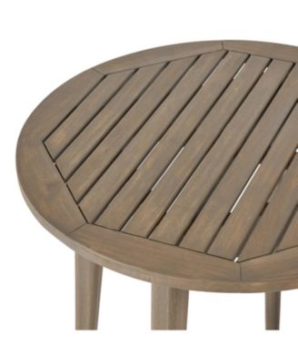 Acacia Wood Bistro Table Modern Outdoor Dining For Two