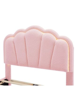 Streamdale Twin Upholstered Flower Bed with LED Headboard