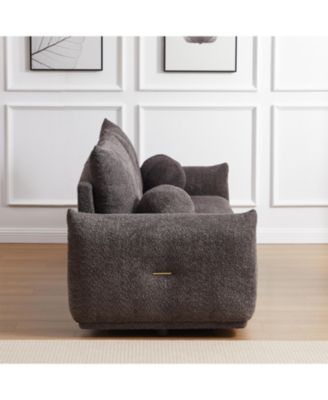 Cozy Lambswool Sofa with Cushions & Pillows