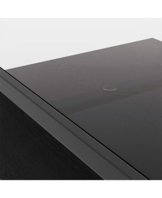 Modern Glass Coffee Table with Black Legs