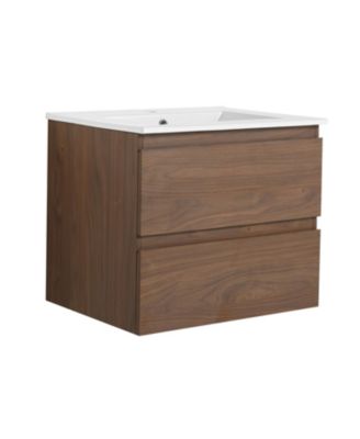 Streamdale 24" Wood Grain Vanity with Ceramic Sink & Soft-Close Drawers