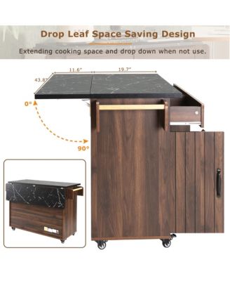 Multipurpose Kitchen Island with Tilt-Out Trash Can