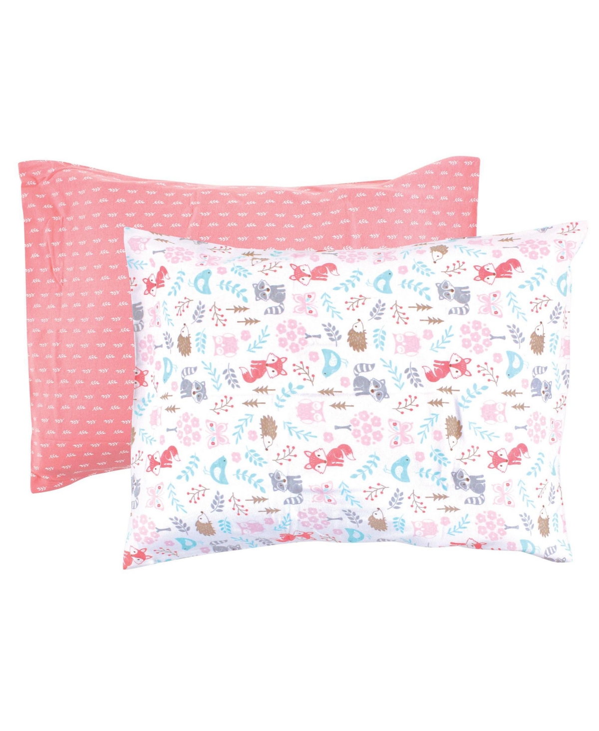 Hudson Baby Infant Girl 4Pc Cotton Toddler Pillow Case, Woodland Fox, One Size