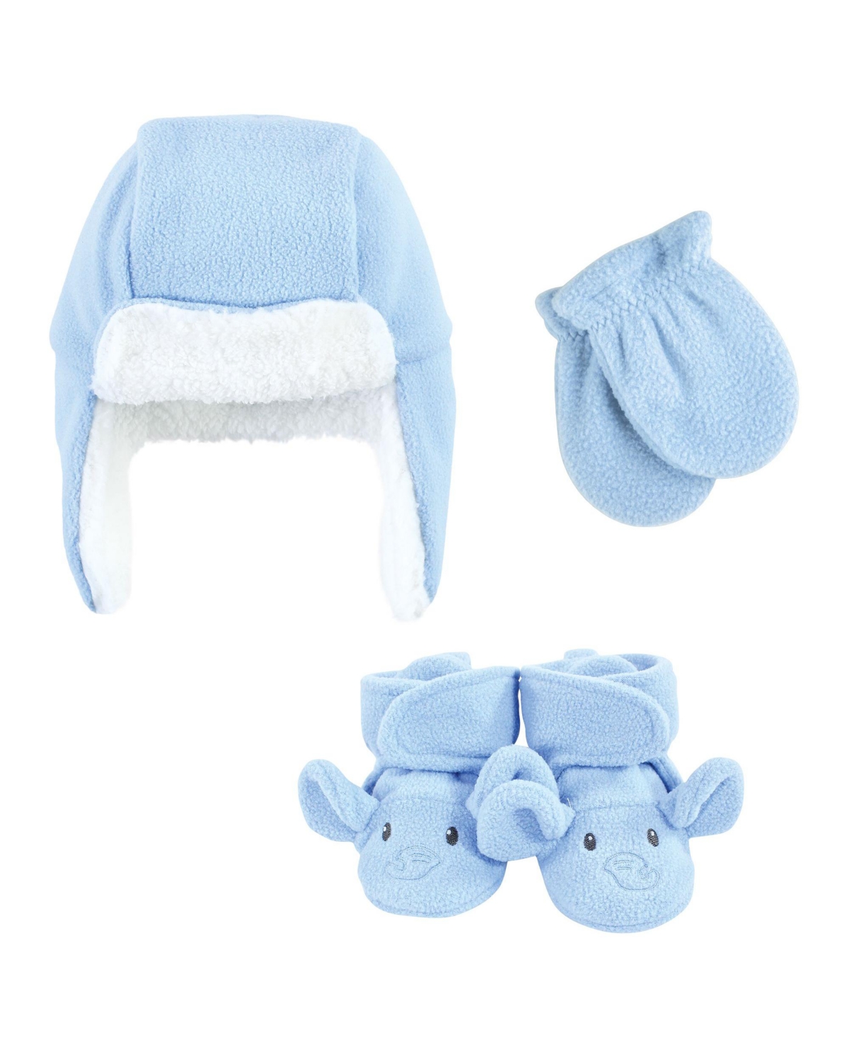 Hudson Baby Boys Unisex 6Pc Trapper Hat, Mitten and Bootie Set