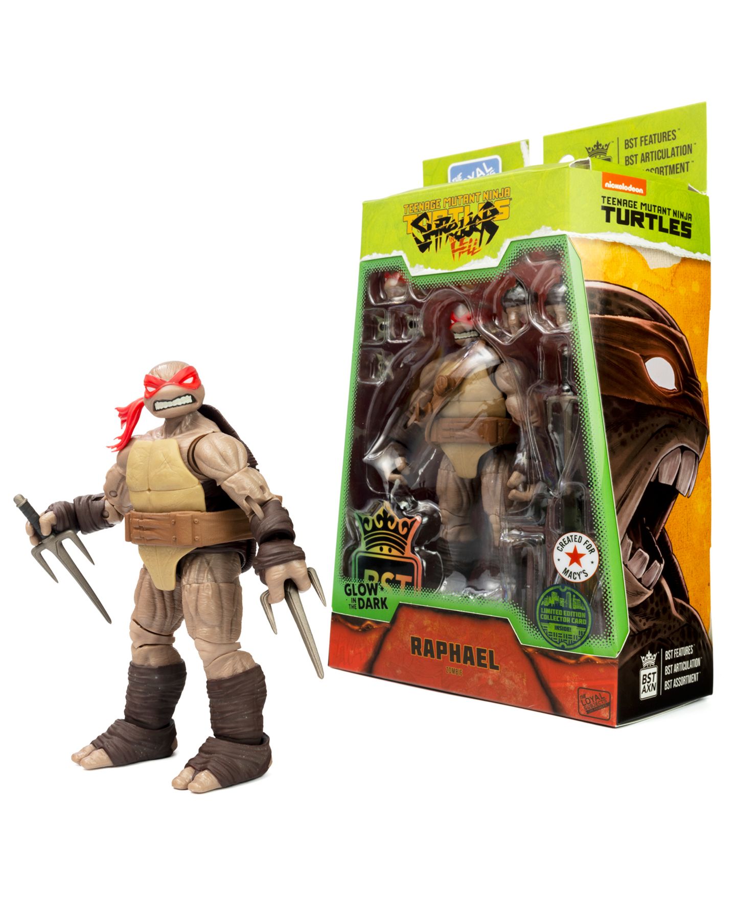 Детская фигурка The Loyal Subjects Bst Axn Undead GID Raphael 5" Figure — фото 1