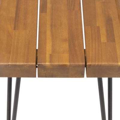 Streamdale Modern Industrial Acacia Wood Bench With Hairpin Legs