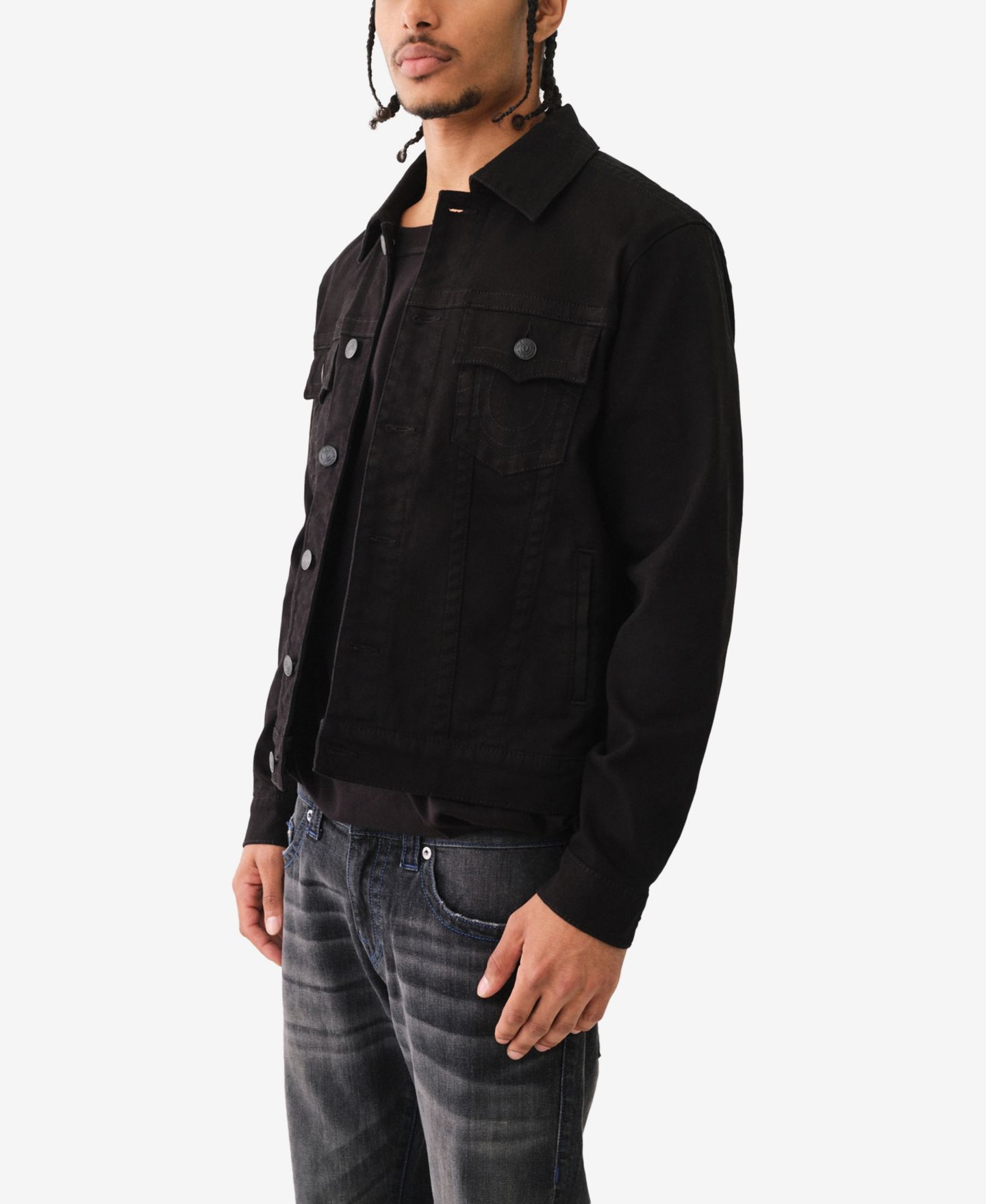 Мужская куртка True Religion Trucker, цвет: Чёрный — фото 2