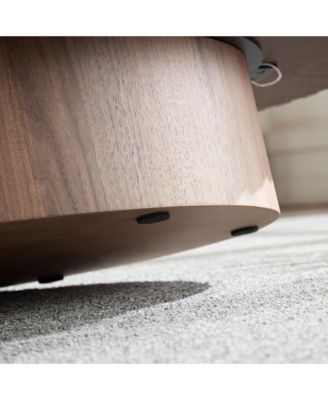 43.3" Walnut Grain MDF Pedestal Base Modern Coffee Table