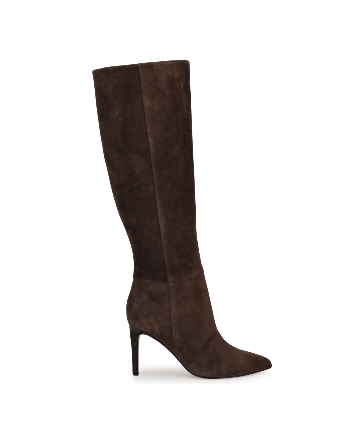 Shop Nine West Women's Richy Wide Calf Pointy Toe Knee High Boots In Brown Suede