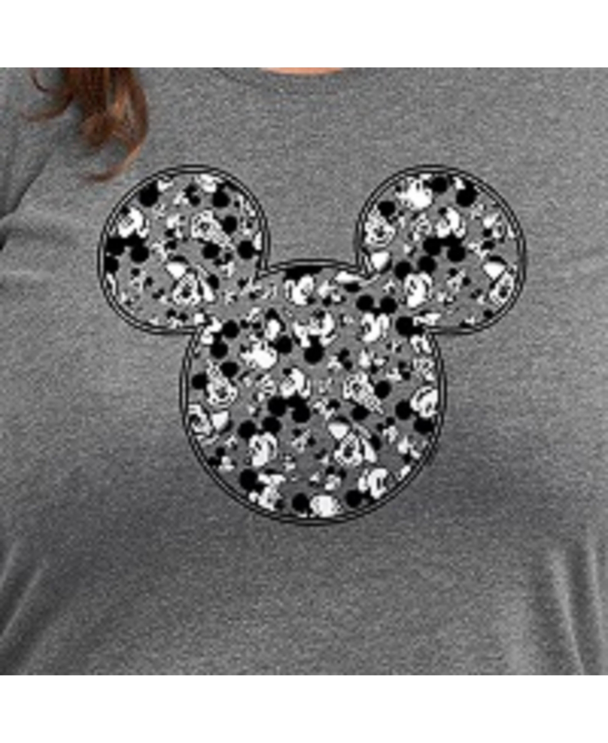 Hybrid Apparel Trendy Mickey Plus Size Graphic T-shirt In Grey