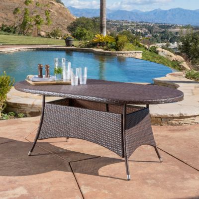 Ramsey Outdoor Oval Wicker Dining Table
