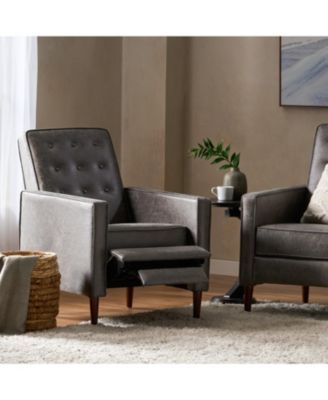 Mid-Century Modern Button-Tufted Upholstered Recliner