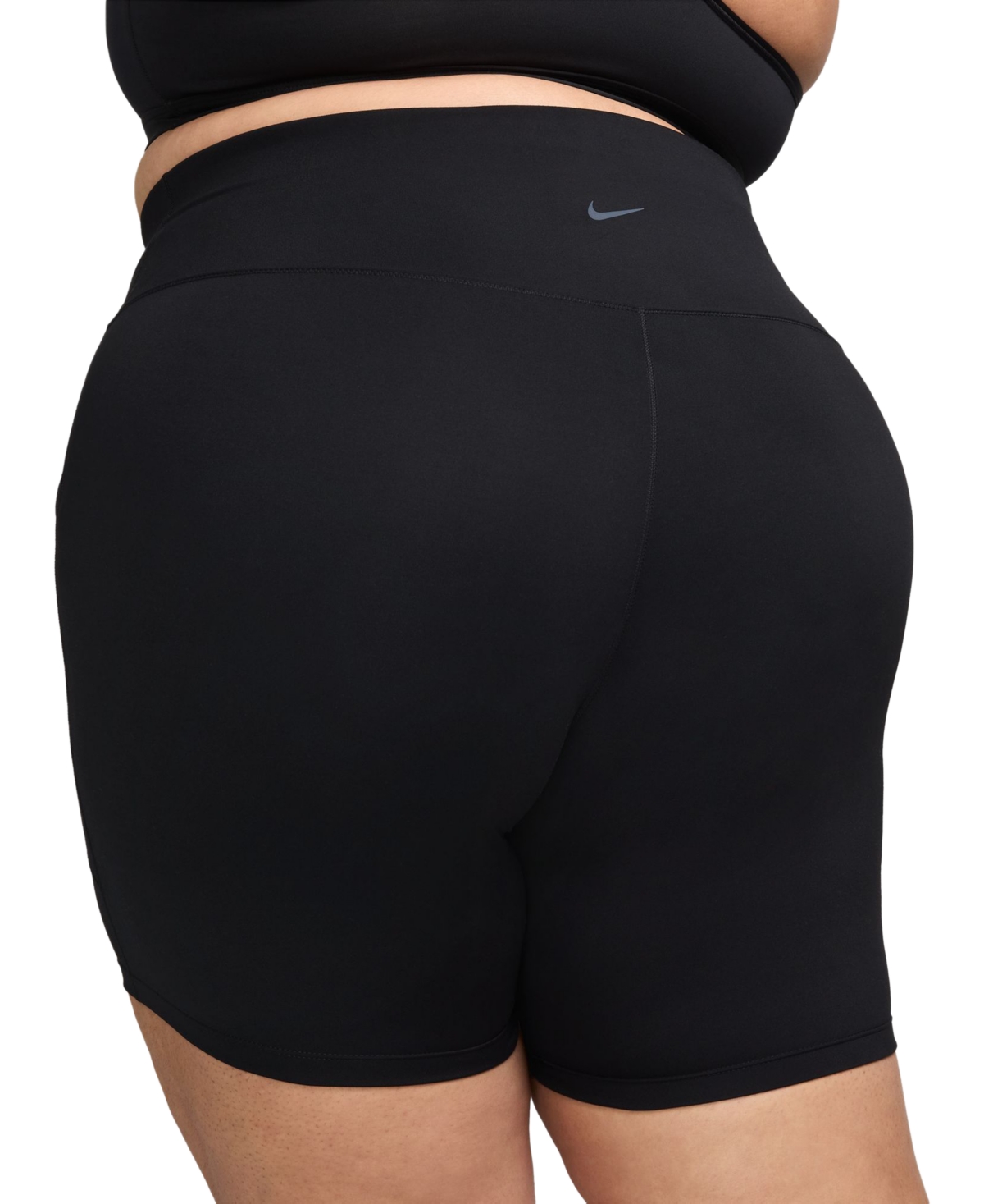 Nike Women's One High-waisted 8" Biker Shorts With Pockets (plus Size) In Black,black