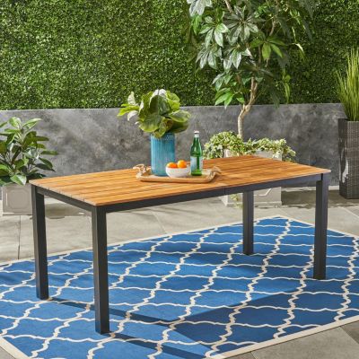 Streamdale Lisa 70" Acacia Wood Slatted Outdoor Dining Table