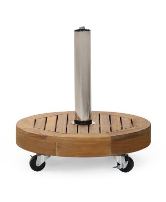 Acacia Wood Umbrella Base With Concrete Core
