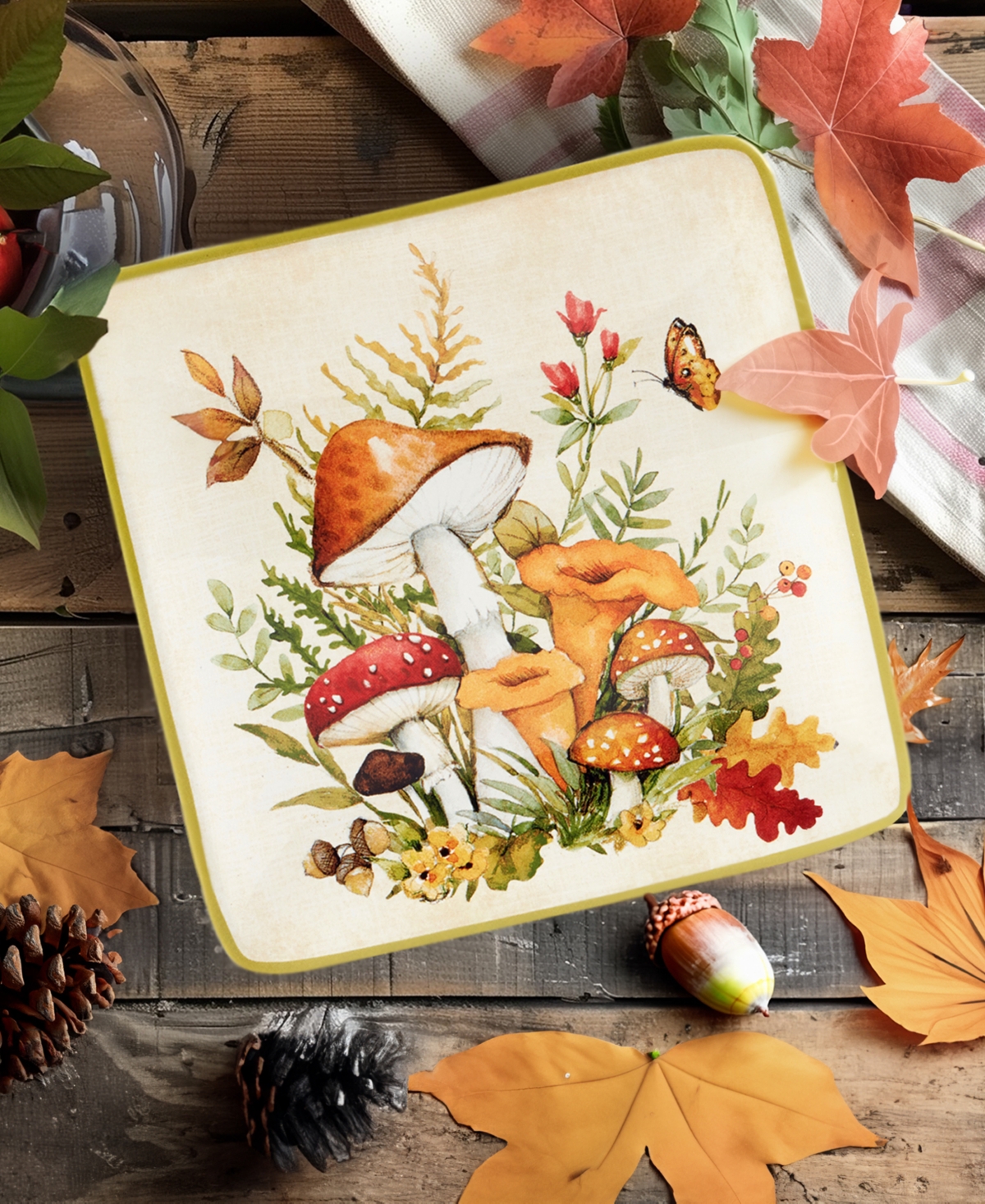 Certified International Woodland Critters Canape Plates, Set Of 4 In Micscellan
