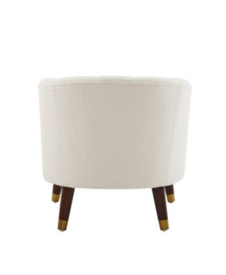 Streamdale Stylish Velvet Barrel Accent Chair with Sturdy Legs