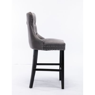 Streamdale Luxurious Velvet Barstools with Button Tufted Backrest