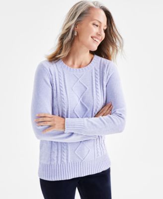 Petite Chenille Cable-Knit Sweater