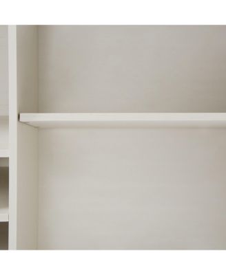 Streamdale White Faux Rattan Wine Cabinet with Wine Rack & Glass Holder