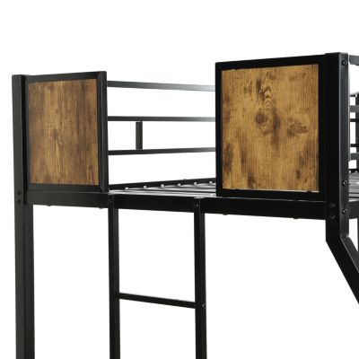 Twin Over Full Metal Bunk Bed with Storage