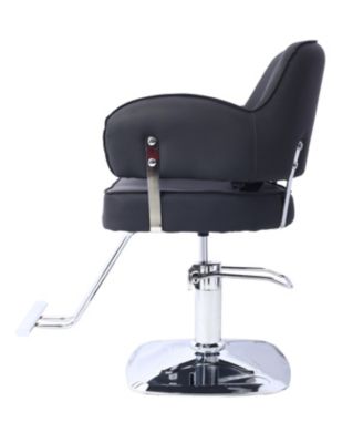 Wide Seat Hydraulic Barber Chair with Stainless Steel Footrest