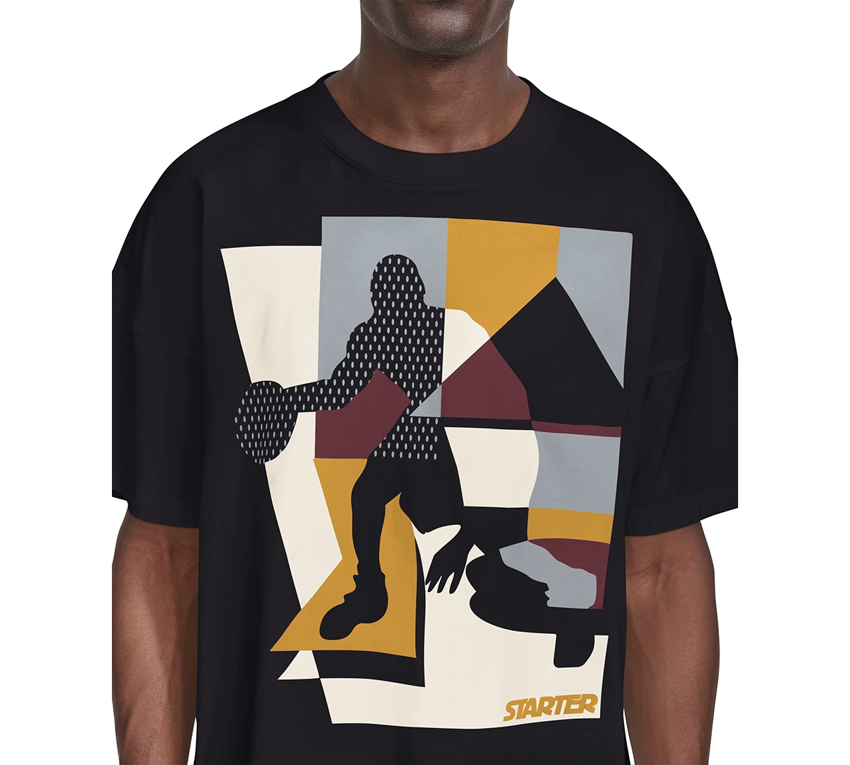 Starter Men's Ethan Basketball Graphic T-Shirt - Black - Blk