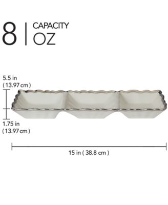Regency 3-Section Porcelain Tray
