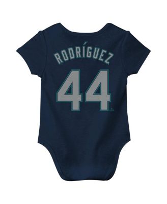 Newborn Baby Boys and Girls Julio Rodríguez Navy Seattle Mariners Fuse Name Number Bodysuit