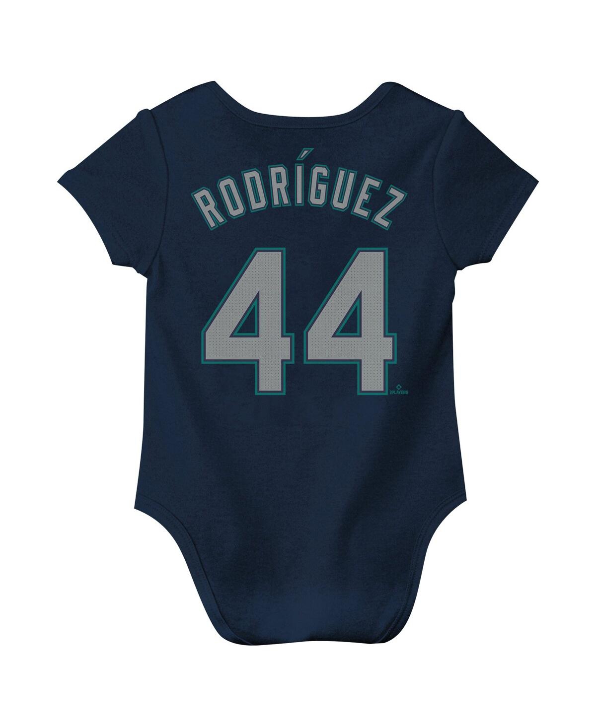 Nike Newborn Baby Boys And Girls Julio Rodriguez Navy Seattle Mariners Fuse Name Number Bodysuit In Navy