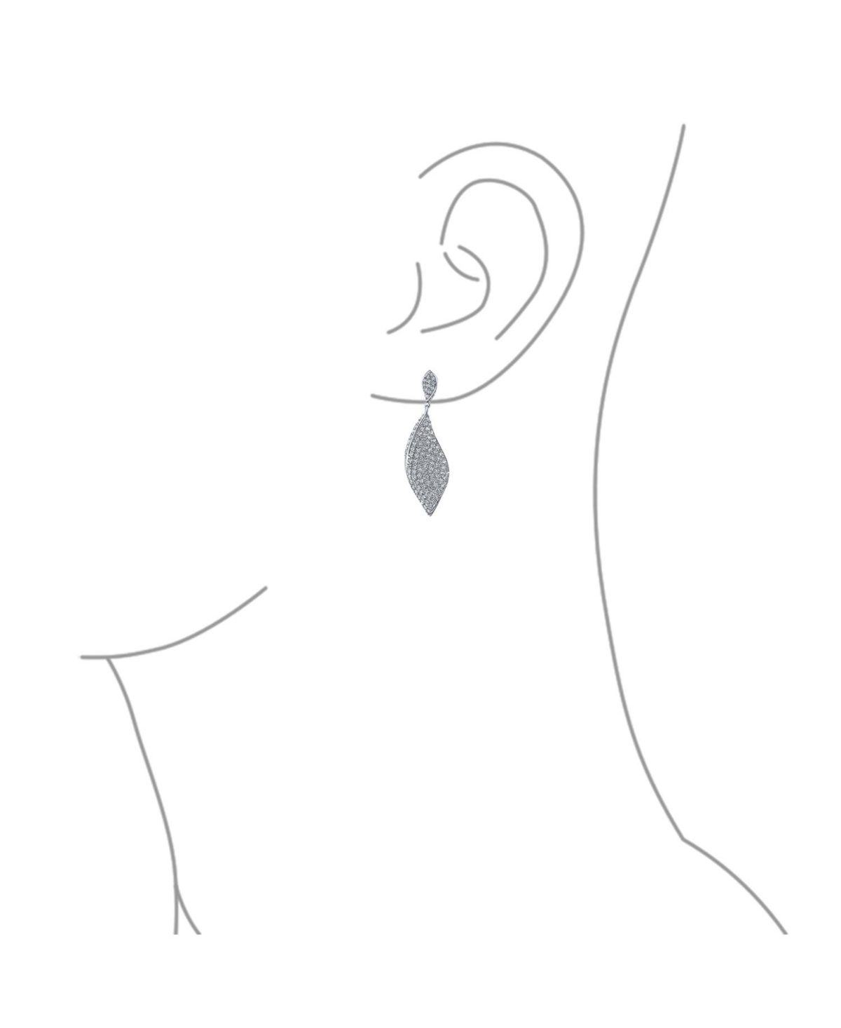 Bling Jewelry Modern Cz Pave Encrusted Statement Twist Teardrop Dangle Chandelier Earrings For Women smaids