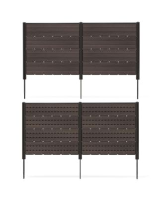 Outdoor Privacy Fence Screen with 5 Ground Stakes for Garden Yard Patio