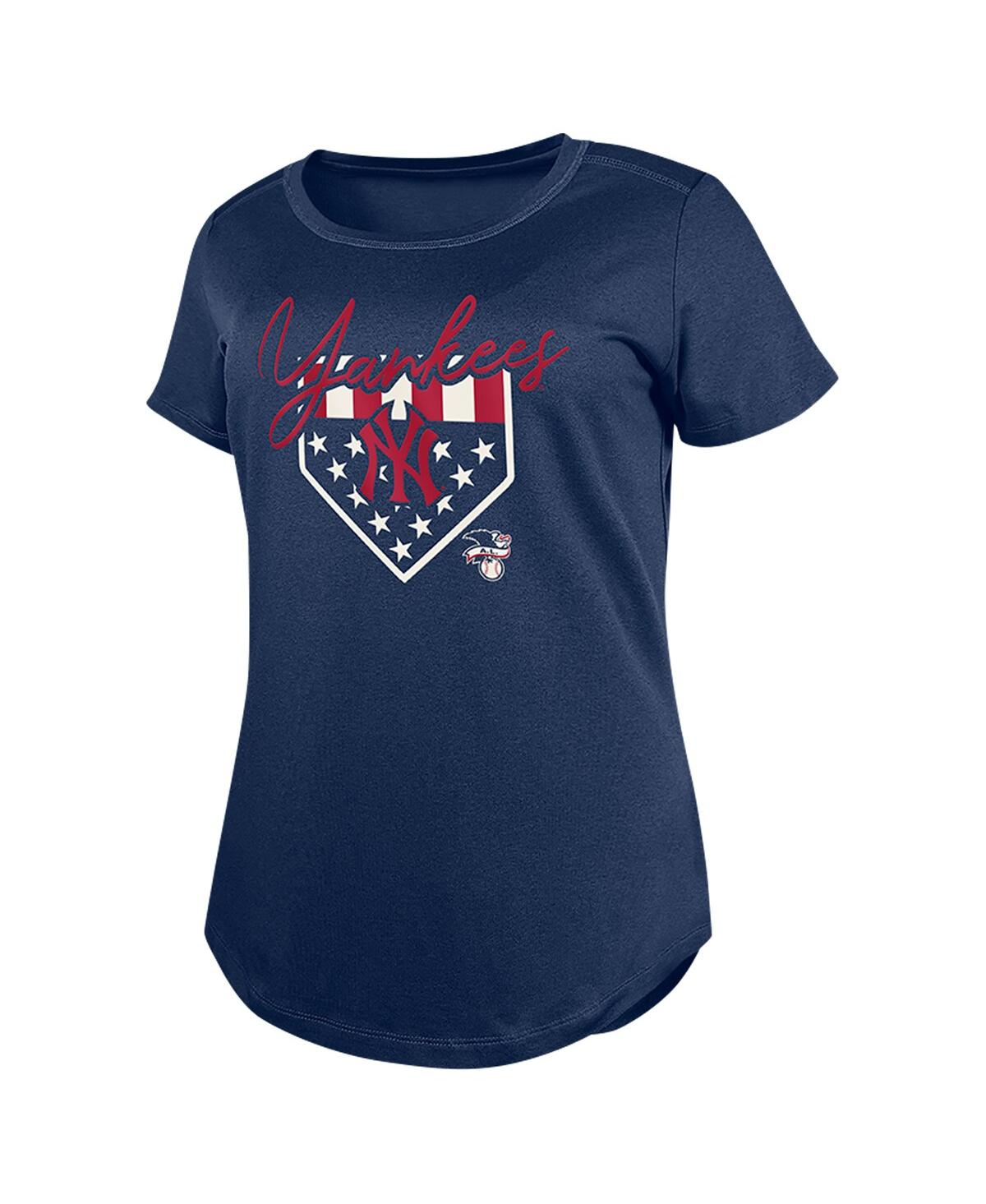 NEW ERA WOMEN'S NAVY NEW YORK YANKEES AMERICANA T-SHIRT 