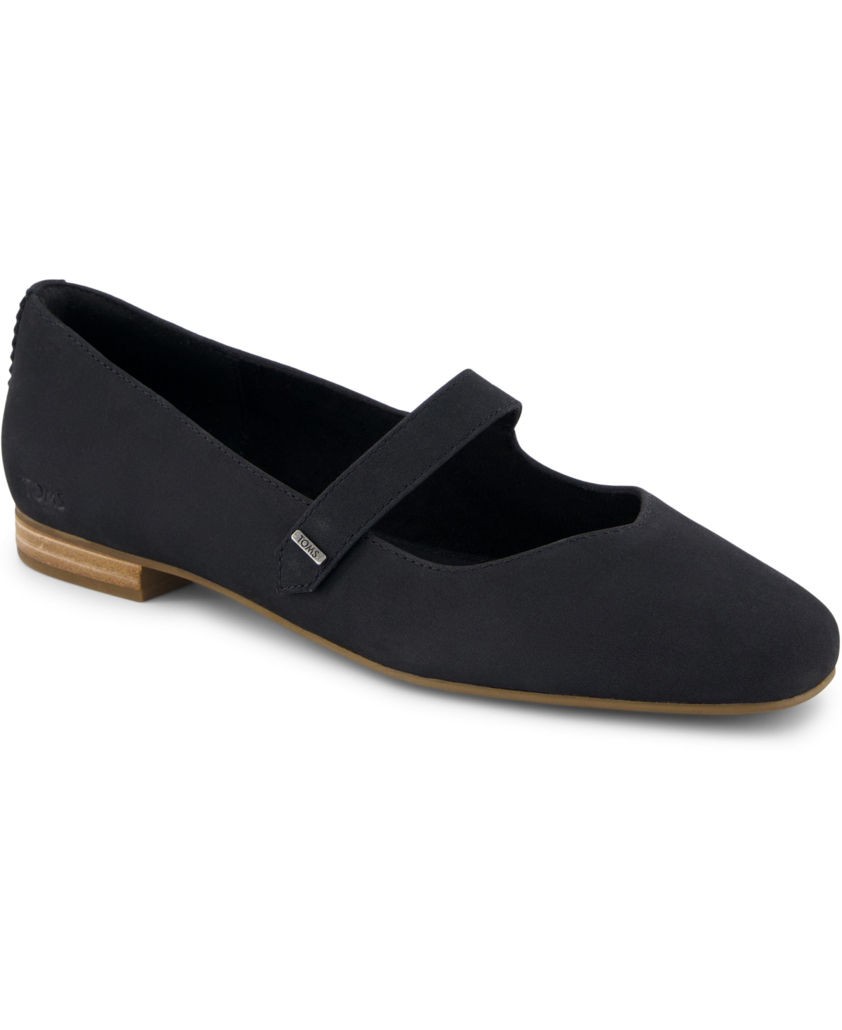 Toms Bianca Mary Jane Flat In Black Leather