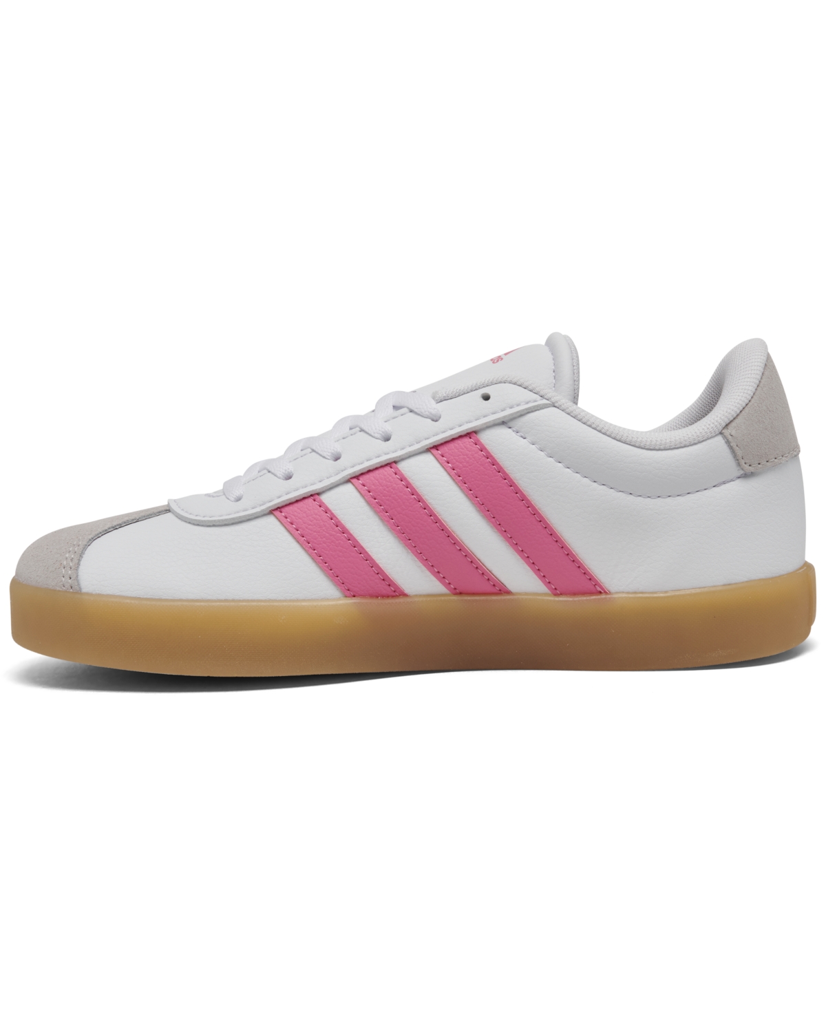Adidas Originals Big Girls Vl Court 3.0 Casual Sneakers From Finish Line In White,pink
