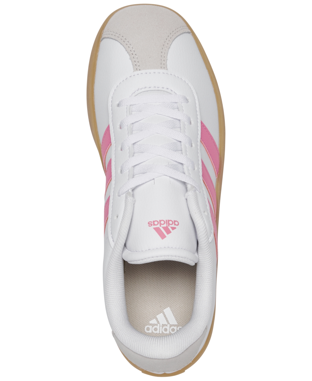 Adidas Originals Big Girls Vl Court 3.0 Casual Sneakers From Finish Line In White,pink