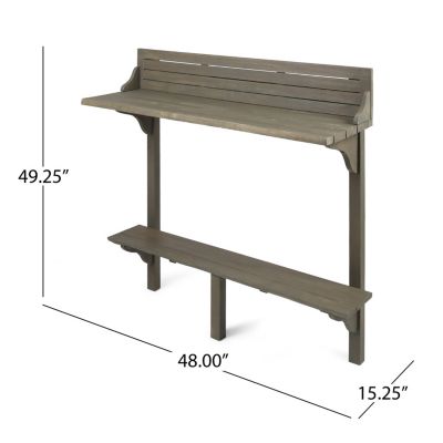 Acacia Wood Balcony Bar Table, Gray