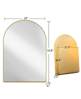 24x36" Recessed Gold Metal Medicine Cabinet with Mirror