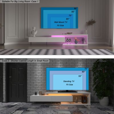 Extendable LED TV Stand with Remote Control, Multiple Lighting Modes