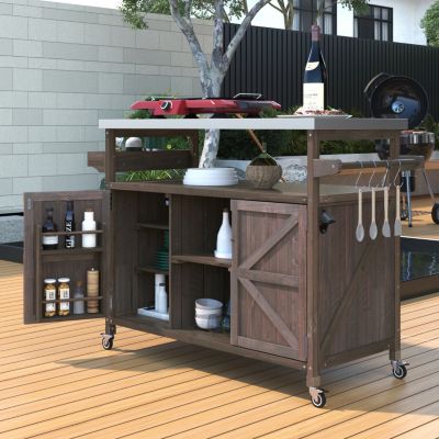 1.2" Stainless Steel Top Outdoor Kitchen Island